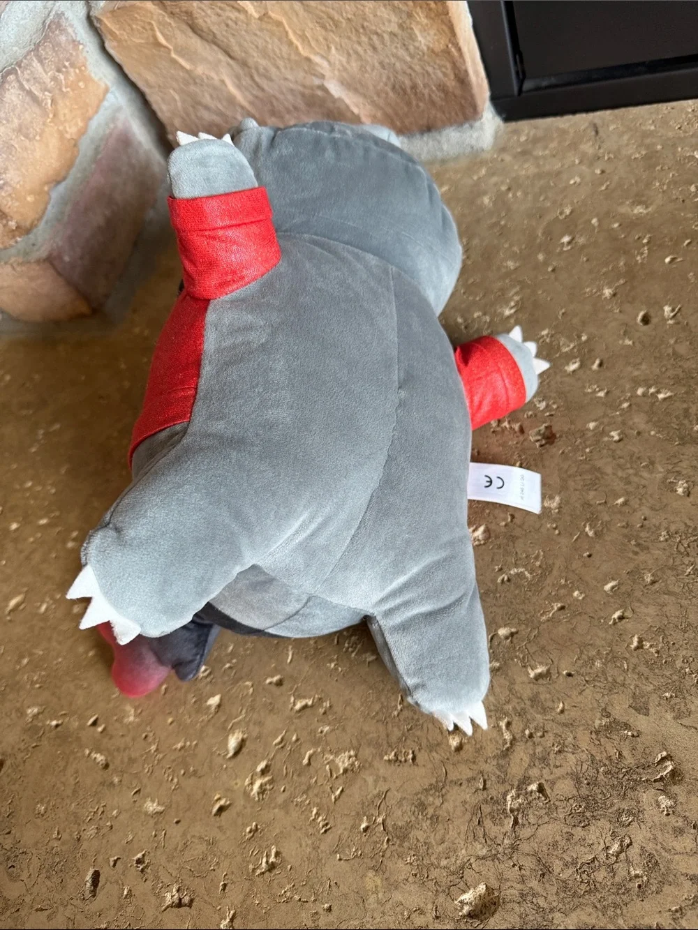 Aphmau MeeMeow WereWolf Plush Animal — Black, Gray & Red Accent
